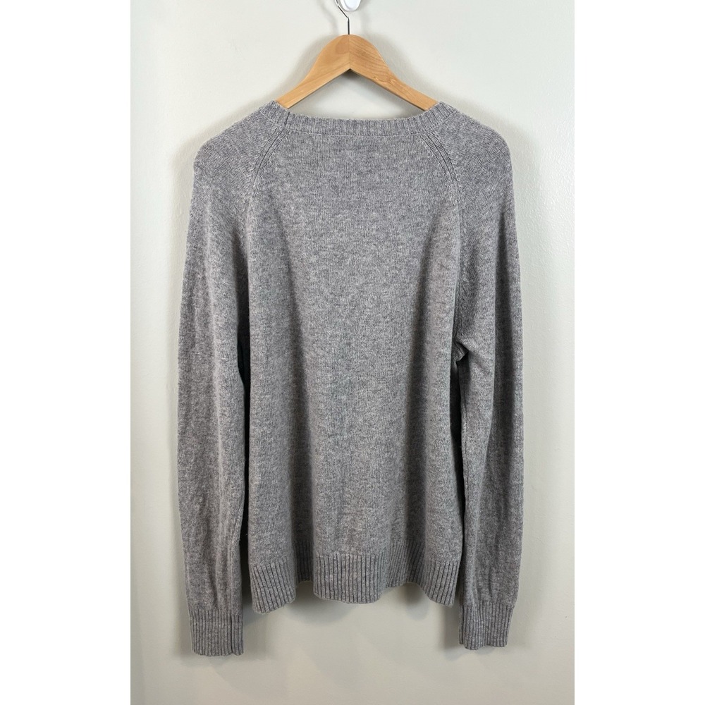 J Crew Men's Lambswool Sweater Sz Lg Gray Crewneck Pullover Cozy - Picture 6 of 10